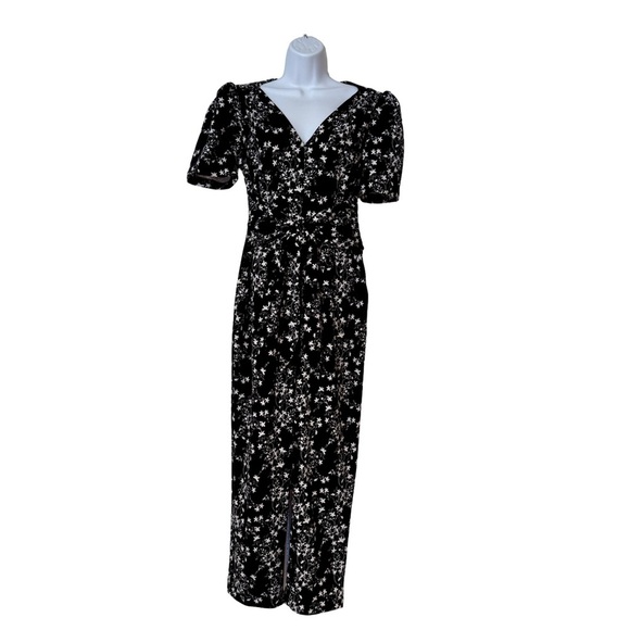 Calvin Klein Sz 6 Black Floral Midi Romper - Never Worn - Picture 1 of 8